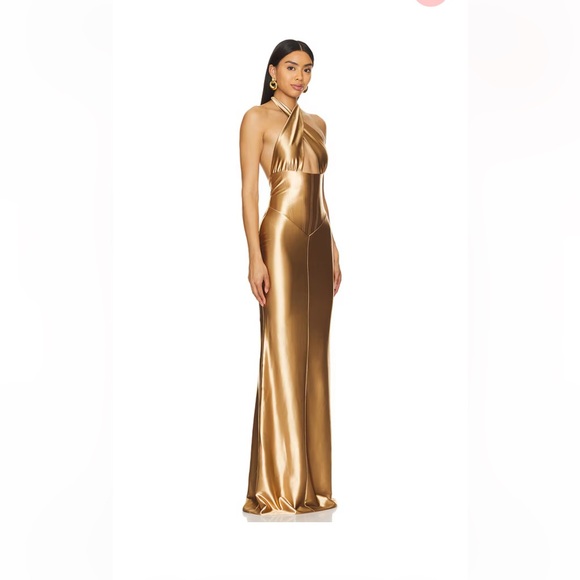 Retrofete Strapless Gold Gown - Picture 2 of 10